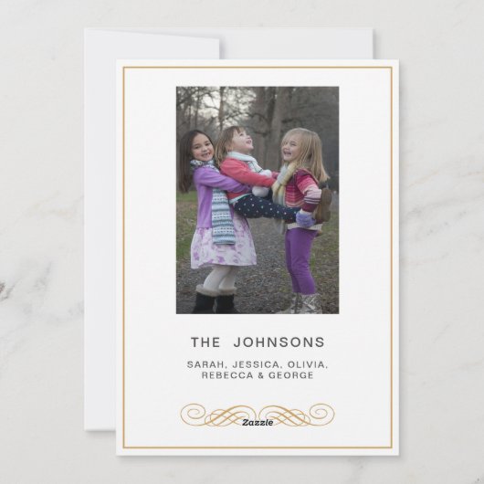 金ゴールドフレーム応援タイポグラフィ複数写真 シーズンカード (裏面)