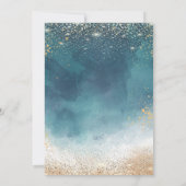 金ゴールドフレーム水彩スプラッシュ30th誕生日パーティー 招待状 (裏面)