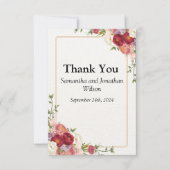 金ゴールドフレーム水彩フラワーサンキューカード サンキューカード (正面)