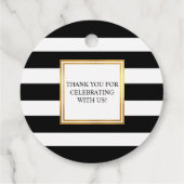 金ゴールドフレーム白黒ストライプモノグラム結婚ズ フェイバータグ (裏面)