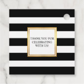 金ゴールドフレーム白黒ストライプモノグラム結婚ズ フェイバータグ (裏面)