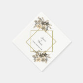 金ゴールドフレーム紅葉フローラ結婚披露宴 スタンダードカクテルナプキン (角)