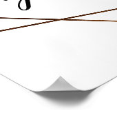 金ゴールドフレーム結婚ユーカリのゲストブックサイン ポスター (角)