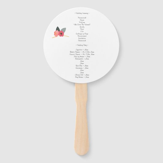 金ゴールドフレーム結婚式 プログラムファン ハンドファン (裏面)