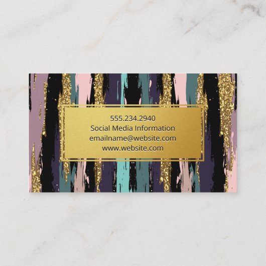 金ゴールドフレーム芸術的パターン 名刺 (裏面)