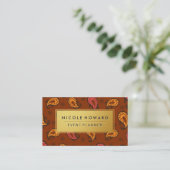 金ゴールドフレーム芸術的ペイズリー 名刺 (スタンド正面)