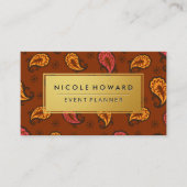 金ゴールドフレーム芸術的ペイズリー 名刺 (正面)