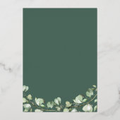 金ゴールドフレーム葉ユーカリス結婚記念日 箔招待状 (裏面)