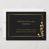 金ゴールドフレーム葬儀フォトスクリプエレガントトありがとう サンキューカード (裏面)