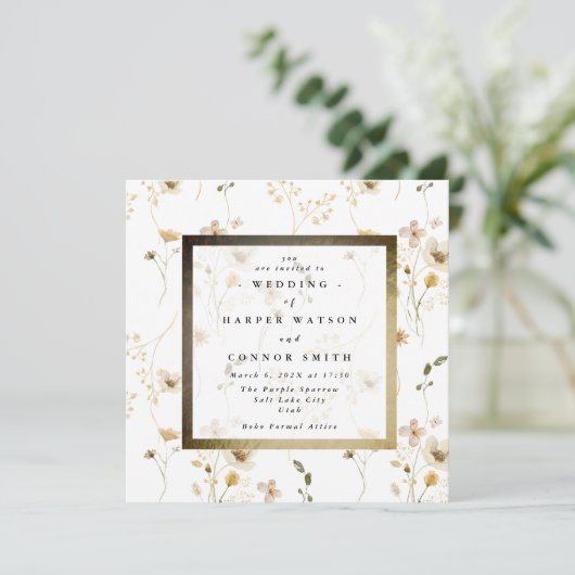 金ゴールドフレーム豊富な乾燥ヤマトフラスパンパ 招待状 (スタンド正面)