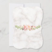 金ゴールドフレーム赤面ピンクフローラ大理石バプテスマ 招待状 (裏面)