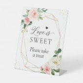 金ゴールドフレーム赤面フローラ愛は甘い取り治療 台座サイン (正面)