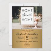 金ゴールドフレーム金ゴールド金属引っ越し祝いパーティーパーティー 招待状 (正面)