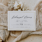 金ゴールドフレーム黒レタリングリハーサル夕食 招待状