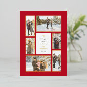 金ゴールドフレーム6フォトギャラリークリスマスフォイルホリデー 箔シーズンカード (立ち正面)