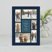 金ゴールドフレーム6フォトギャラリークリスマスフォイルホリデー 箔シーズンカード (立ち正面)