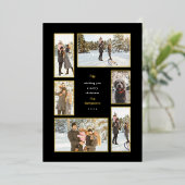 金ゴールドフレーム6フォトギャラリークリスマスフォイルホリデー 箔シーズンカード (立ち正面)