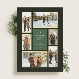 金ゴールドフレーム6フォトギャラリークリスマスフォイルホリデー 箔シーズンカード