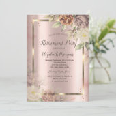 金ゴールドフレーム、バラ金ゴールド赤面花の退職 招待状 (スタンド正面)