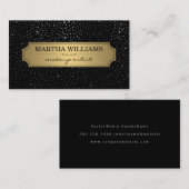 金ゴールドフレーム（メタリックドットパターンブラック） 名刺 (正面/裏面)