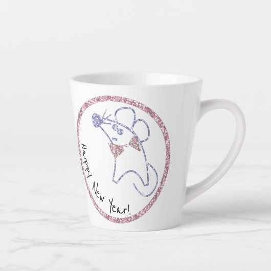 金ゴールドフレーム，新年，クリスマス カフェラテマグ (右)