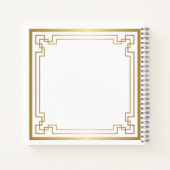 金ゴールドフレーム（白） ノートブック (裏面)