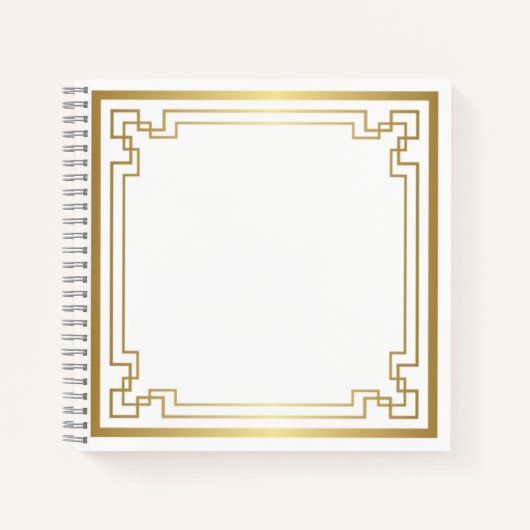金ゴールドフレーム（白） ノートブック (正面)