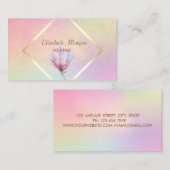 金ゴールドフレーム、紙吹雪水彩マグノリアエレガント 名刺 (正面/裏面)