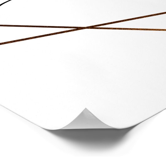 金ゴールドフレームeucalyptusウェディングカードとギフトサイン ポスター (角)