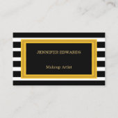 金ゴールドフレーモダンムブラックストライププロフェッショナル 名刺 (正面)