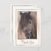 金ゴールドフレー絵画ム馬のサンキューカード サンキューカード (正面/裏面)