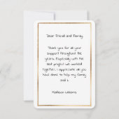 金ゴールドフレー絵画ム馬のサンキューカード サンキューカード (裏面)