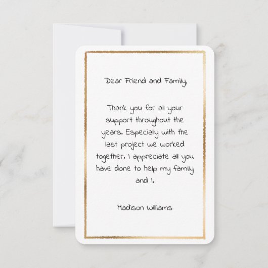 金ゴールドフレー絵画ム馬のサンキューカード サンキューカード (裏面)