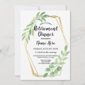 金ゴールドフレー葉ムパーティー退職した招待状 招待状 (正面)