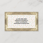 金ゴールドフレ縁どーム |グリッターシック水玉模様 名刺 (裏面)