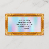 金ゴールドフレ縁どーム |ホログラフィック勾配 名刺 (裏面)