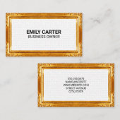 金ゴールドフレ縁どーム |ボーホドットパターン 名刺 (正面/裏面)