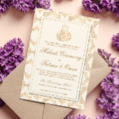 金ゴールドフレ華美ームイスラム式メンディ 招待状