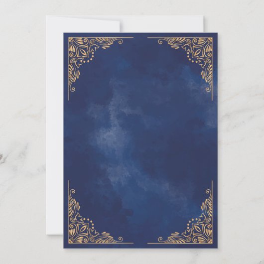 金ゴールドフレ華美ームイスラム教結婚徒 招待状 (裏面)