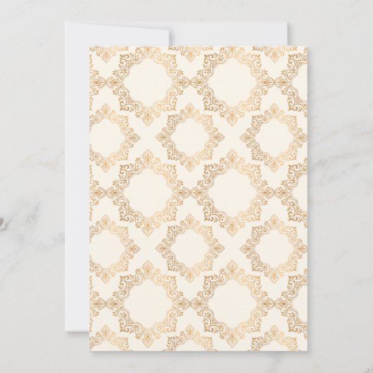 金ゴールドフレ華美ームイスラム結婚教徒 招待状 (裏面)