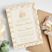 金ゴールドフレ華美ームイスラム結婚教徒 招待状