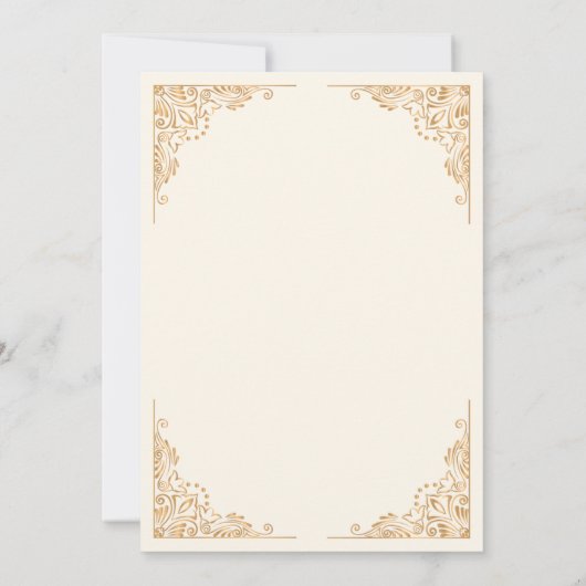 金ゴールドフレ華美ームイスラムAqiqa Aqeqaベビー 招待状 (裏面)