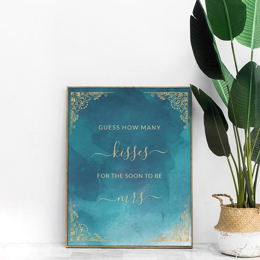 金ゴールドフレ華美ームターコイズゲーム数キス ポスター