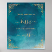 金ゴールドフレ華美ームターコイズゲーム数キス ポスター (正面)