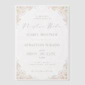 金ゴールドフレ華美ームヌエストラスペインのボダ結婚ズ ベラム紙招待状 (正面)