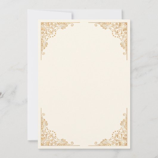 金ゴールドフレ華美ームヌエストラスペインのボダ結婚ズ 招待状 (裏面)