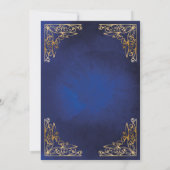 金ゴールドフレ華美ームブルーイスラムAqiqa Aqeqaベビー 招待状 (裏面)