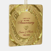 金ゴールドフローラとリングや輪50結婚周年記念 セラミックオーナメント (右)