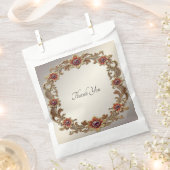 金ゴールドフローラとレッドストーンズの好意バッグ フェイバーバッグ (クリップ留めされた状態)