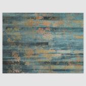 金ゴールドフローラと青素朴木材デクページ 薄葉紙 (正面)